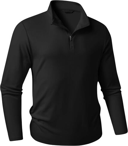 Jmierr Men's Quarter Zip Pullover Sweatshirts تمتد البولو الصوف مبطن طويل الأكمام قميص الجولف in Kuwait