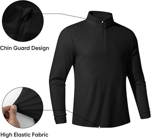 Jmierr Men's Quarter Zip Pullover Sweatshirts تمتد البولو الصوف مبطن طويل الأكمام قميص الجولف in Kuwait