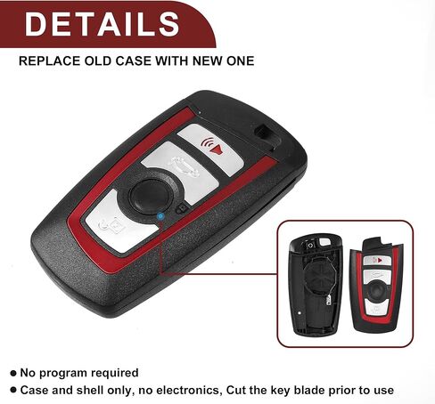 Key Fob Shell Case for BMW 328i 2013-2016 4 Buttons Plastic Replacement | Keyless Entry Remote Control Key Shell Case 1 Pcs for BMW 435i 14-2016 in Saudi Arabia