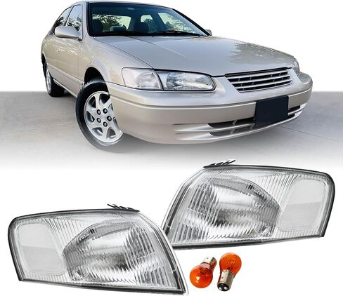 USR 97-99 Camry Corner Light – Front Turn Signal Corner Lamps (Left + Right) Pair - Compatible with 1997-1999 Toyota Camry All Models/Trims (CLEAR CORNER LIGHTS with AMBER BULBS) in Saudi Arabia