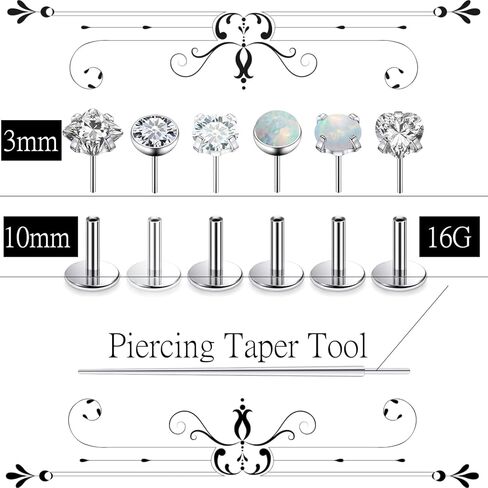 oufksiyy 20g 18g 16g مسطح الأبعاد الخلفية الأزرار F136 التيتانيوم أنف حلقة الأنف بلا خيط أنف تراجوس غضروف الشفاه ميدوسا مجوهرات مجوهر in Kuwait