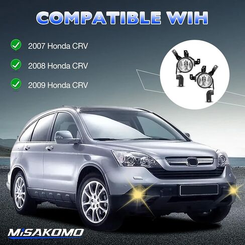 Fog Lights - Front Fog Lamps Assembly Compatible with Honda CRV 2007 2008 2009 - Fog Light Replacement Kit Replacement for 08V31SWA100,08V31SWA1M001, 08V31SWA1M002 and HO2591103 in Saudi Arabia