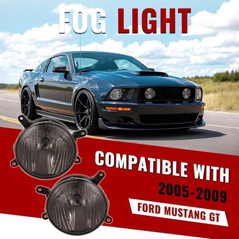 مصابيح الضباب Hecasa W/لمبات زوج الهالوجين متوافق مع 2005-2009 Ford Mustang GT بديلة لـ FO2593207 FO2592207 مصلحة ضباب الدافع الصد in Saudi Arabia