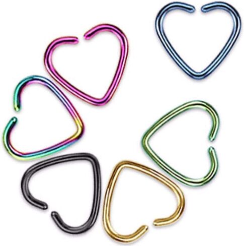 Covet Jewelry Heart Ring IP مطلي 316L من الصلب الجراحي للغضروف/tragus/daith والمزيد in Saudi Arabia