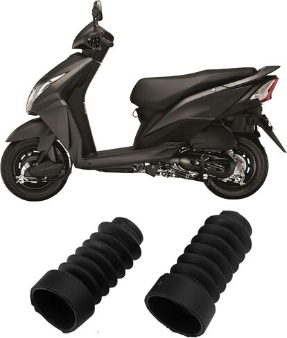 Akozon Fork Cover Gaiters, 2Pcs Motorcycle Front Shock Absorber Dust Cover Rubber Replacement for DIO 18/27/28/34/35(Black) in Saudi Arabia