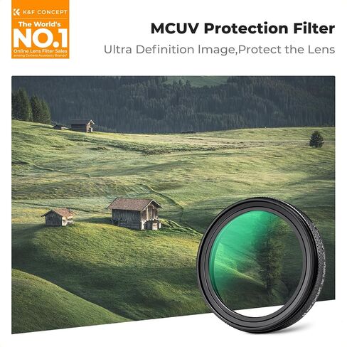 K & F Concept MC UV (الإطار الأسود) ، مرشح حماية عدسة الكاميرا لـ Fujifilm X100 Series -X100/X100F/X100S/X100T/X100V/X100VI ، 28 مرشحًا متعدد المقاطع من الزجاج المصابي in Kuwait