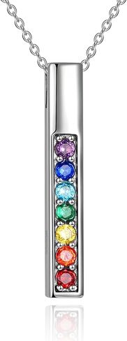 POPLYKE Chakra Necklace for Women 925 Sterling Silver Bar/Inifinity/Cross Necklace Mother Day Jewelry Gift for Women in Kuwait