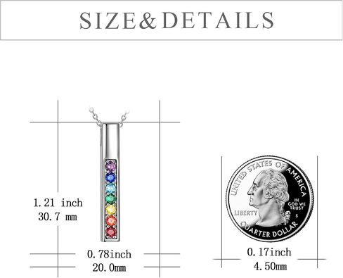 POPLYKE Chakra Necklace for Women 925 Sterling Silver Bar/Inifinity/Cross Necklace Mother Day Jewelry Gift for Women in Kuwait