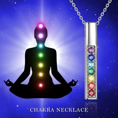 POPLYKE Chakra Necklace for Women 925 Sterling Silver Bar/Inifinity/Cross Necklace Mother Day Jewelry Gift for Women in Kuwait