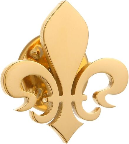 Stainless Steel Fleur De Lis Lapel Pin Design Brooch Men Shirt Suit Collar Badge Pins Vintage Religious Jewelry in Kuwait