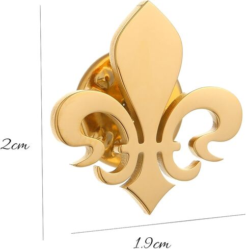 Stainless Steel Fleur De Lis Lapel Pin Design Brooch Men Shirt Suit Collar Badge Pins Vintage Religious Jewelry in Kuwait