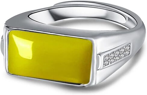 HAIXIAN Mens S925 Sterling Silver Ring with Natural Agate Stone,Adjustable Handmade Mens Turkish Ring Jewelry in Saudi Arabia