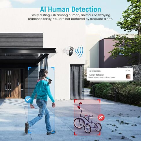 Outdoor Security Camera, Battery Powered Wireless Camera, Cloud Storage Sold Seperately, Color Night Vision, 2-Way Audio, Smart AI Motion Detection, 2.4G WiFi (2 Lights) in Saudi Arabia
