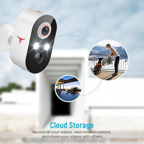 Outdoor Security Camera, Battery Powered Wireless Camera, Cloud Storage Sold Seperately, Color Night Vision, 2-Way Audio, Smart AI Motion Detection, 2.4G WiFi (2 Lights) in Saudi Arabia