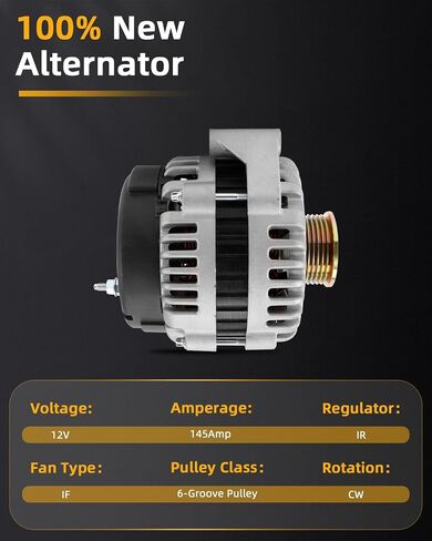 تناسب المولدات OCPTY مع بويك مع كاديلاك لـ GMC لـ CHEVROLET 1999-2002 ， Silverado/Sierr/Suburban/Avalanche 1500 2500 ، Tahoe ، Yukon ، Escalade ، 5.3L 12V 145AMP 6-GROOVE PLULEALES ADR0217 8237 8237 in Saudi Arabia