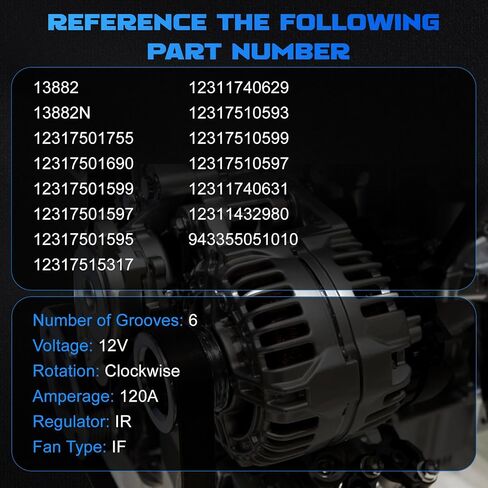 المولد 13882 لـ Z3 2.5L/ 2.8L/ 3.0L ، لـ 320i 2.2L ، لـ 323i و 325i و 323ci & 325ci & 325xi & 525i 2.5l ، for 328i & 328ci & 528i 2.8l ، for x5 & 330xi & 330ci & 330i & 530 in Saudi Arabia