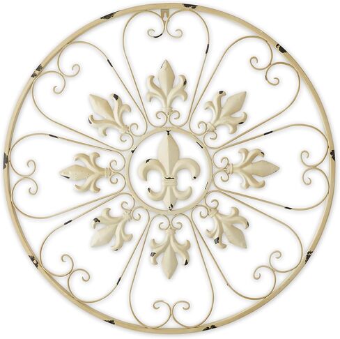 Zingz & Thingz تصميم جدار تصميم ، دائرة فلور دي ليز ، 25x25x0.375 in Kuwait
