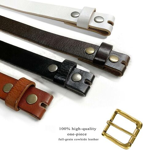 Women's 1-1/8"(30mm) wide Full Grain Genuine Leather One Piece Casual Dress Belt or Studded Punk Jean Belt in Saudi Arabia