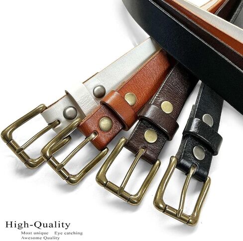 Women's 1-1/8"(30mm) wide Full Grain Genuine Leather One Piece Casual Dress Belt or Studded Punk Jean Belt in Saudi Arabia