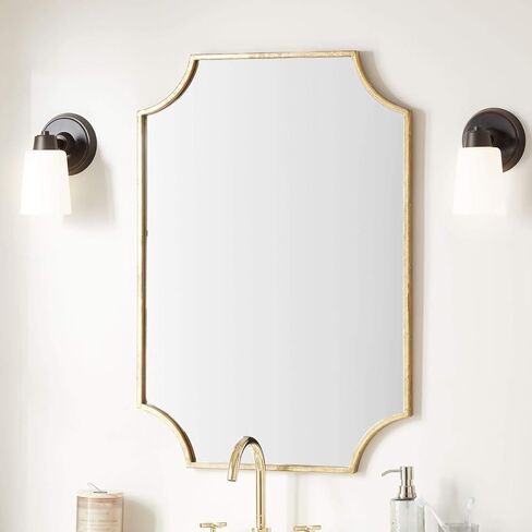 أجهزة توقيع 442707 Ulric 24 "× 35" مرآة الحمام مؤطرة الحديد - الفضة العتيقة in Kuwait