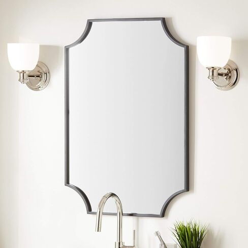 أجهزة توقيع 442707 Ulric 24 "× 35" مرآة الحمام مؤطرة الحديد - الفضة العتيقة in Kuwait
