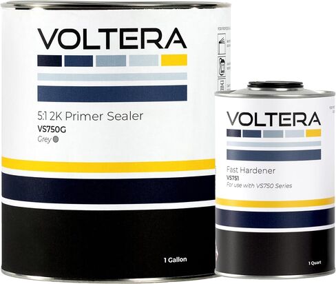 Voltera 5: 1 2K تم إعداد Sealer Sealer Automotive Primer ، 1 جالون مانعة للتسرب و 1 مكارترات مكتوبة ، ألوان وسرعات متعددة (أبيض ، هاردر بطيء) in Saudi Arabia
