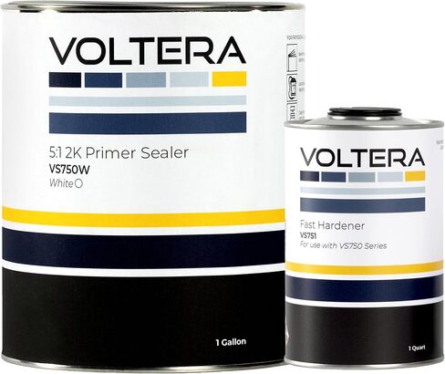 Voltera 5: 1 2K تم إعداد Sealer Sealer Automotive Primer ، 1 جالون مانعة للتسرب و 1 مكارترات مكتوبة ، ألوان وسرعات متعددة (أبيض ، هاردر بطيء) in Kuwait