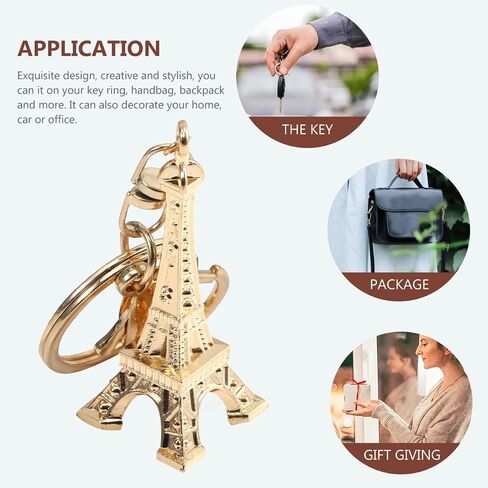 Vosarea eiffel Tower keyring الفرنسية التذكارية التذكارية مفتاحية تمثال تمثال حقيبة معلقة سحر قلادة سحر لديكور الجدول مجوهرات عيد ميلاد ذهبي in Saudi Arabia