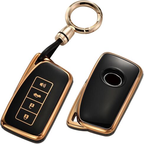 Lcyam Key Fob Cover for Lexus IS350 IS500 ES300h NX200t NX300h RC350 RX350 ES350 GS350 GS450h Smart Key, Black in Kuwait