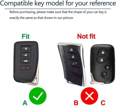 Lcyam Key Fob Cover for Lexus IS350 IS500 ES300h NX200t NX300h RC350 RX350 ES350 GS350 GS450h Smart Key, Black in Kuwait