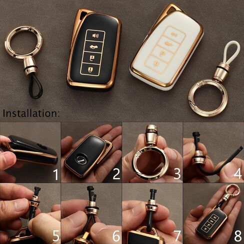 Lcyam Key Fob Cover for Lexus IS350 IS500 ES300h NX200t NX300h RC350 RX350 ES350 GS350 GS450h Smart Key, Black in Kuwait