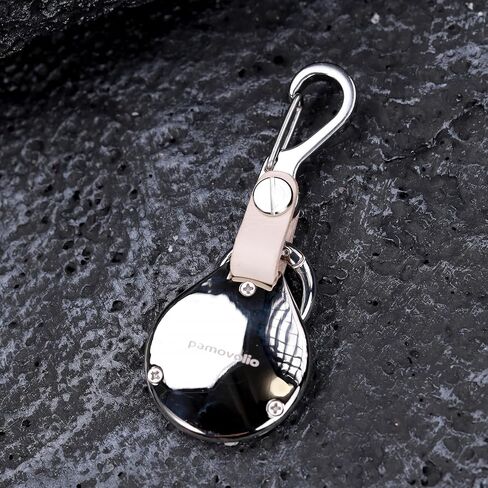 Keychain Vegetable Tanned Leather for Apple Airtags metal alloy case lost Luggage Pets car key Holder Carabiner Finders in Kuwait