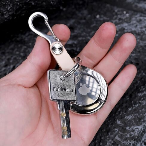Keychain Vegetable Tanned Leather for Apple Airtags metal alloy case lost Luggage Pets car key Holder Carabiner Finders in Kuwait