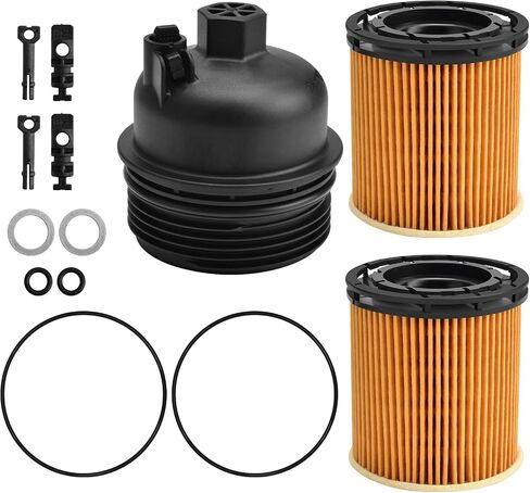 Engine Oil Filter Housing Cover Cap Assembly Kit Compatible with 2020-23 Sonata Venue Rio 2021-23 Elantra Santa Fe K5 Sorento 2022-23 Kona Tucson 2023 Sportag 2020-22 Accent Part Number 26315-2M000 in Saudi Arabia
