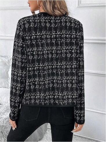 GORGLITTER Women's Casual Plaid Blazer Jacket Long Sleeve Checkered Open Front Elegant Office Work Blazer Suit in Saudi Arabia