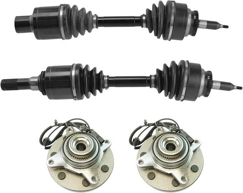 Wheel Bearing Hub Assembly with CV Axle Shaft - Front - 4 Piece Drivetrain Kit - Mechanics Choice for 2011-2014 Ford F-150 with Heavy Duty Suspension (4WD) in Saudi Arabia