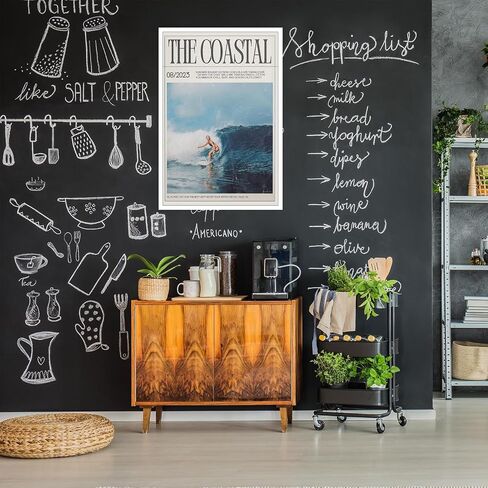 Trendy Summer Coastal Cow Girl Surf Wall Art Surfer Girl Canvas Posters Beach Preppy Aesthetic Magazine Cover Prints Painting For Living Room Bedroom Wall Decor 12x16in Unframed in Saudi Arabia