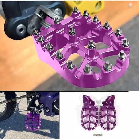 Motorcycle Foot Pegs Dirt Bike Foot Pegs Pedals for Surron Ultra Bee, Surron Accessories Foot Pedals, 7075 Aluminum, Purple in Kuwait