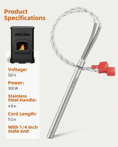 SRV7000-660 Igniter Fit for PelPro Pellet Stove PP130 PP130-B PP60 PP60-B PP70 PPC90 Cast Iron TSC90 Cast Iron, Fit for Pleasant Hearth Pellet Stoves PH35PS PH50PS PH50CABPS, 2 Pack in Saudi Arabia