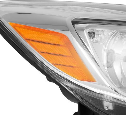 HECASA Right Headlight Assembly Compatible with 2012-2014 Ford Focus 4-Door Replacement for FO2503298 K301153RAS1 BM5Z13008F Passenger Side Halogen Headlamp w/bulbs Clear Lens+Chrome Housing in Saudi Arabia