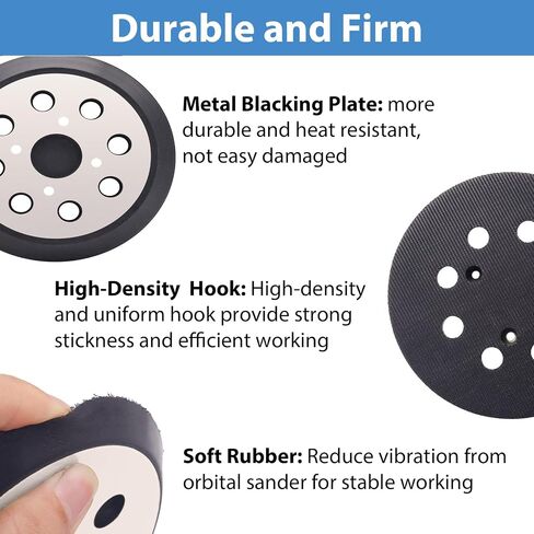 5" Orbital Sander Replacement Pads, 5 Inch 8 Hole Hook and Loop Metal Sander Pad for Craftsman 315, Milwaukee 6034-21,6021-21, Ryobi RS290, RS280 Random Orbit Sanders(2 Pack) in Saudi Arabia