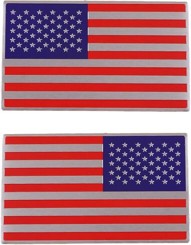 2PCS American Flag Emblem Secal ، ملصقات العلم الأمريكية ثلاثية الأبعاد ، ملصقات مصد سيارة "× 3" ، شارات غير عكسية للشعار للسيارات ، سيدان ، سيارات الدفع الرباعي ، RV (أسود) in Kuwait