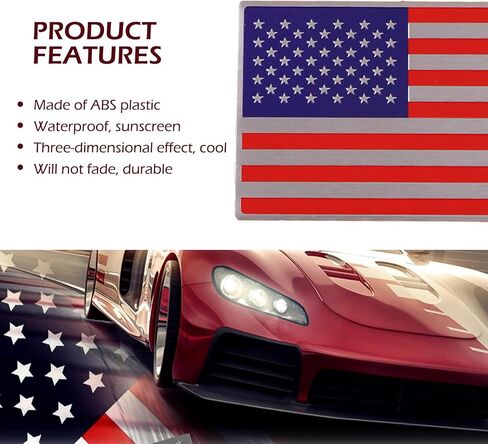 2PCS American Flag Emblem Secal ، ملصقات العلم الأمريكية ثلاثية الأبعاد ، ملصقات مصد سيارة "× 3" ، شارات غير عكسية للشعار للسيارات ، سيدان ، سيارات الدفع الرباعي ، RV (أسود) in Kuwait