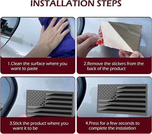 2PCS American Flag Emblem Secal ، ملصقات العلم الأمريكية ثلاثية الأبعاد ، ملصقات مصد سيارة "× 3" ، شارات غير عكسية للشعار للسيارات ، سيدان ، سيارات الدفع الرباعي ، RV (أسود) in Kuwait