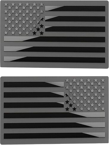2PCS American Flag Emblem Secal ، ملصقات العلم الأمريكية ثلاثية الأبعاد ، ملصقات مصد سيارة "× 3" ، شارات غير عكسية للشعار للسيارات ، سيدان ، سيارات الدفع الرباعي ، RV (أسود) in Kuwait