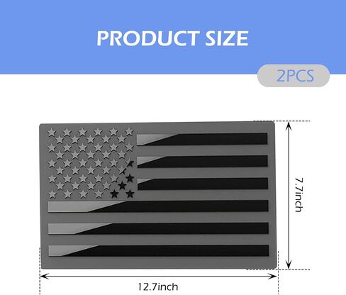 2PCS American Flag Emblem Secal ، ملصقات العلم الأمريكية ثلاثية الأبعاد ، ملصقات مصد سيارة "× 3" ، شارات غير عكسية للشعار للسيارات ، سيدان ، سيارات الدفع الرباعي ، RV (أسود) in Kuwait