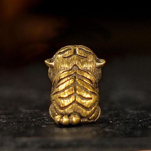 CHOVY 100% Solid Brass Baby Tiger Statue - Handcrafted Retro Animal Sculpture, Cute Desk & Shelf Decor for Living Room or Office, Unique Collectible Art Gift for Tiger Lovers & Wildlife Enthusiasts in Saudi Arabia