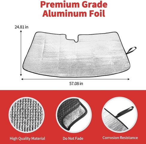 Windshield Sunshade Compatible with Chevy Camaro 2010-2015, Window Sun Shade Heat Shield Sun Visor Mat,Chrome in Saudi Arabia