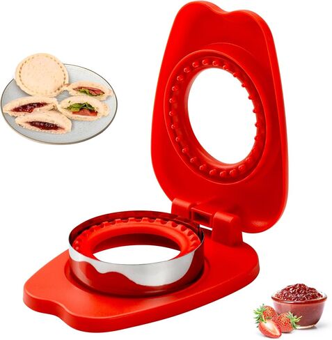 Uncrustables Sandwich Cutters for Kids Lunch Crustless Sandwich Maker Sealer Ideal for School Lunch Boxes and Bento Boxes Boys and Girls(RED Round) in Saudi Arabia