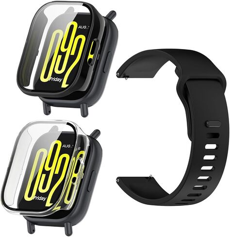 Compatible for Xiaomi Redmi Watch 5 Screen Protector Case and Strap ，HD PC Full Coverage Protective Case and Soft Silicone Band （Choose from 5 Active or 5 lite.） (Redmi Watch 5 Active) in Kuwait